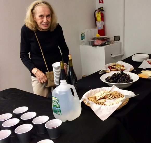 Reception for "Capture Your Freedom" at Gallery RIVAA A RIVAA Gallery tradition, artist Rachel Garrick makes sure snacks and drinks are ready for all comers.